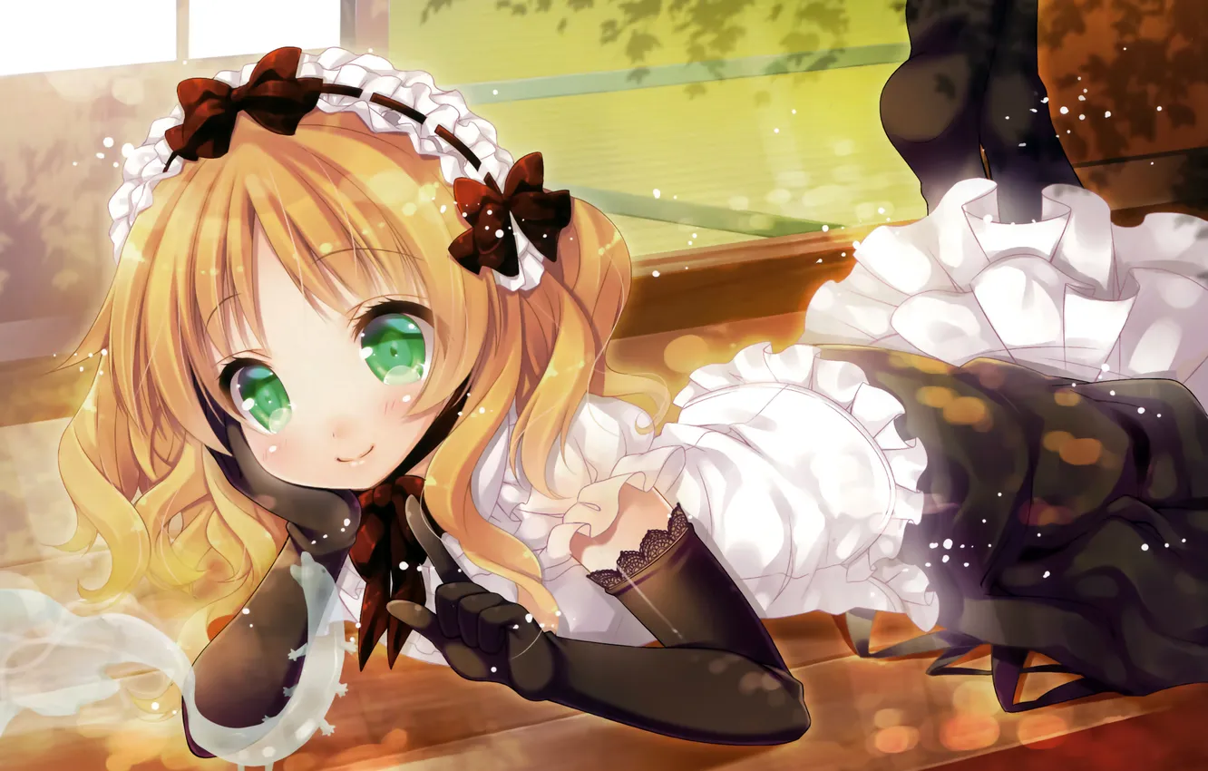 Photo wallpaper spirit, girl, lying, mitsumomo mam, kamisama no oshigoto