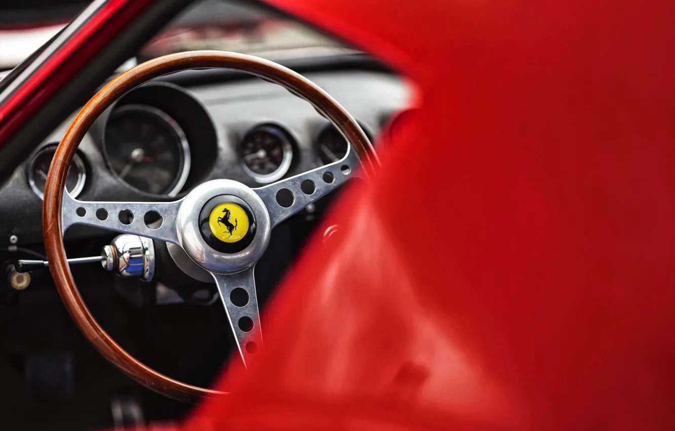 Photo wallpaper Auto, Retro, Machine, Ferrari, Logo, Ferrari, The wheel, GTO