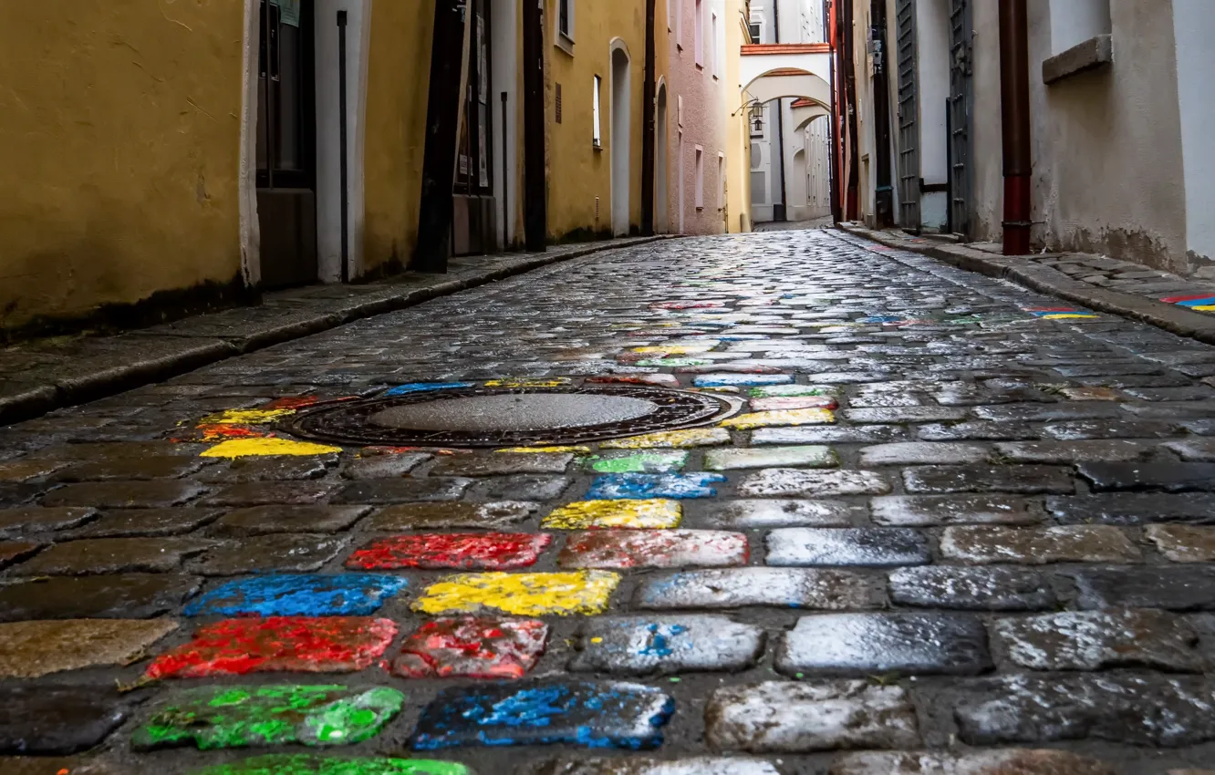 Photo wallpaper the city, street, macadam, Passau