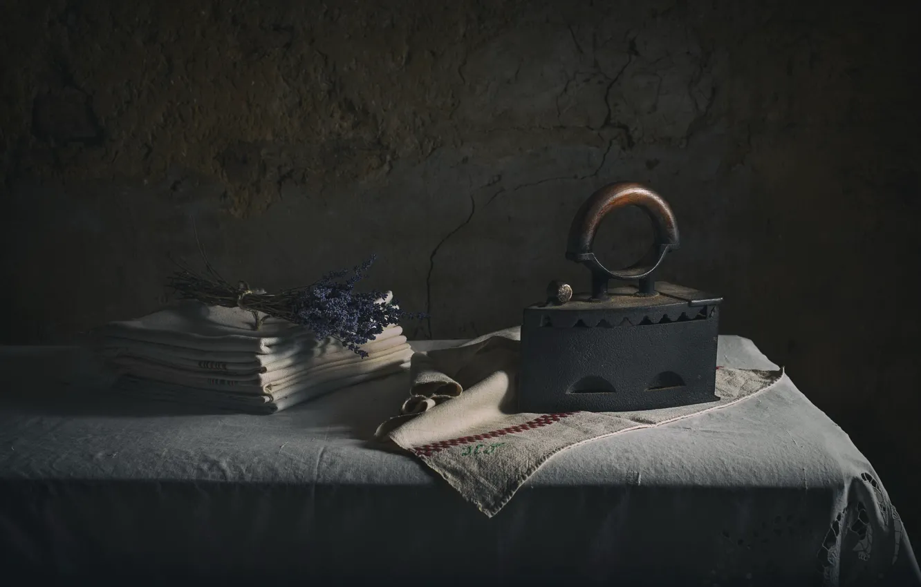 Photo wallpaper flowers, lavender, iron