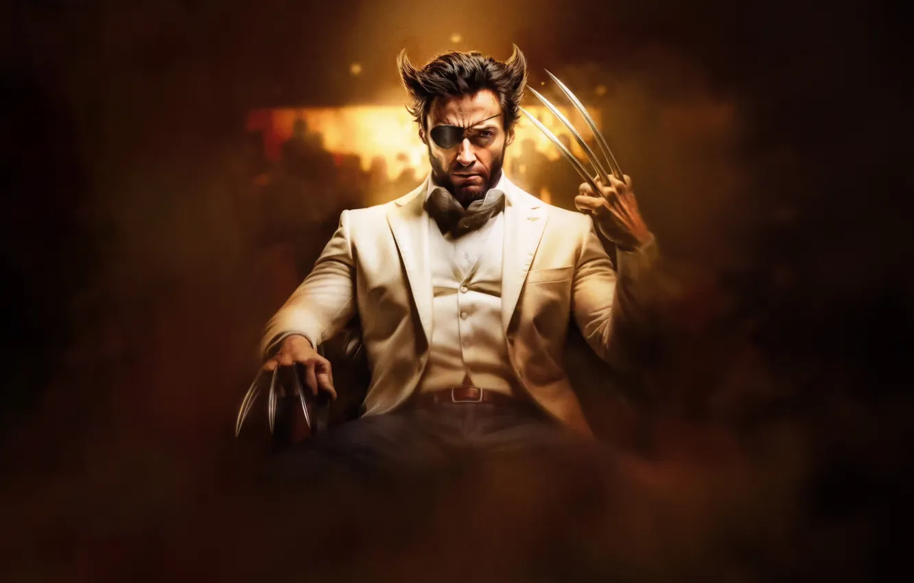 Photo wallpaper Wolverine, look, Dapper