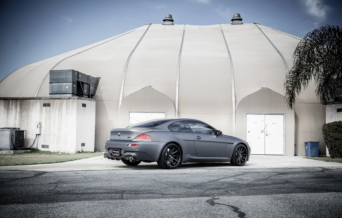 Photo wallpaper roof, grey, building, BMW, BMW, Matt, the dome, rear view