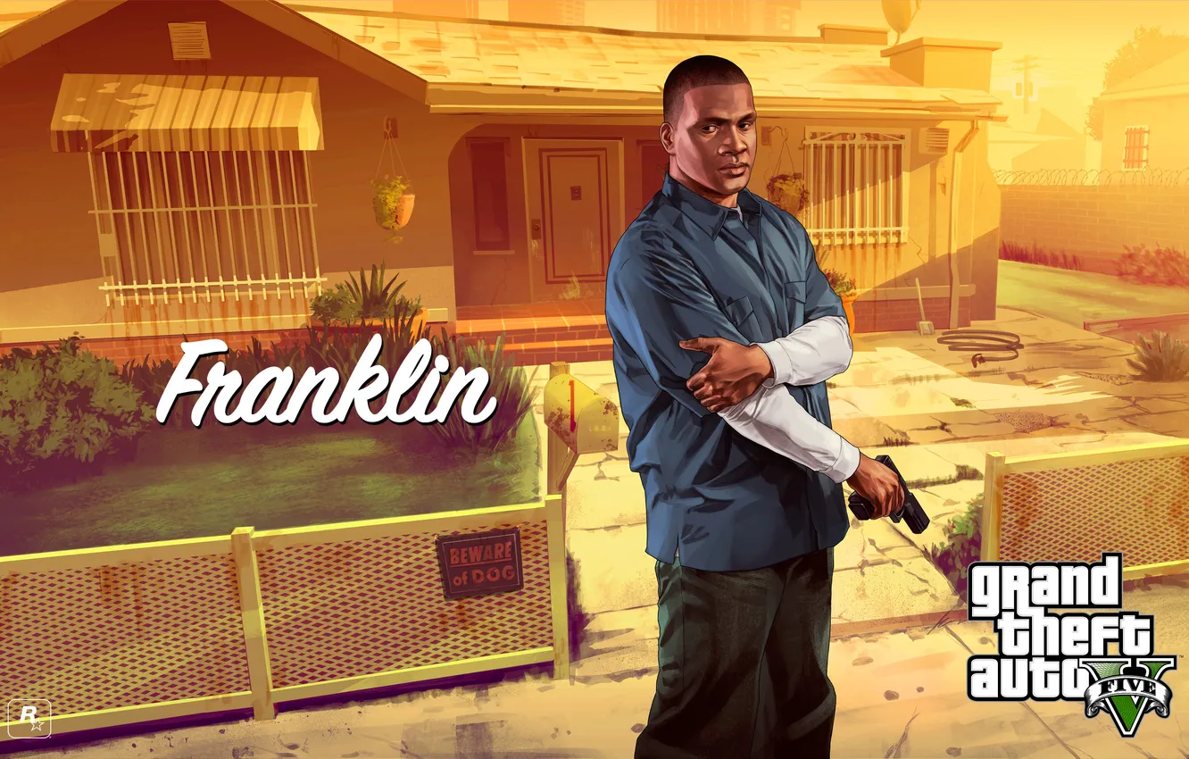Photo wallpaper art, the bandits, Grand Theft Auto V, Franklin