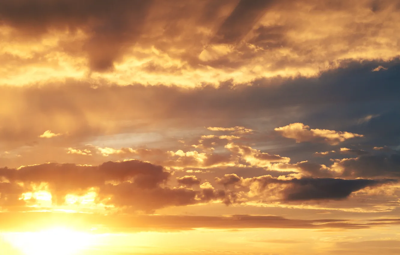 Photo wallpaper the sky, the sun, clouds, rays