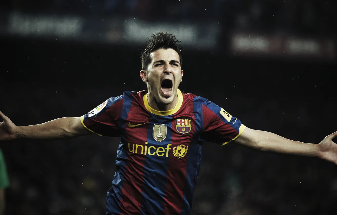 Photo wallpaper Barcelona, david villa sport, David Villa