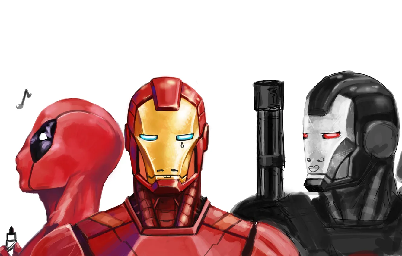 Photo wallpaper Iron Man, Deadpool, Marvel, Deadpool, Wade Wilson