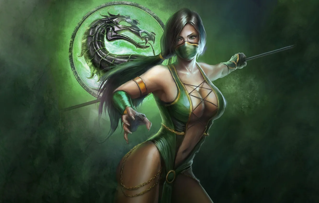 Photo wallpaper logo, dragon, Jade, Mortal Kombat 9