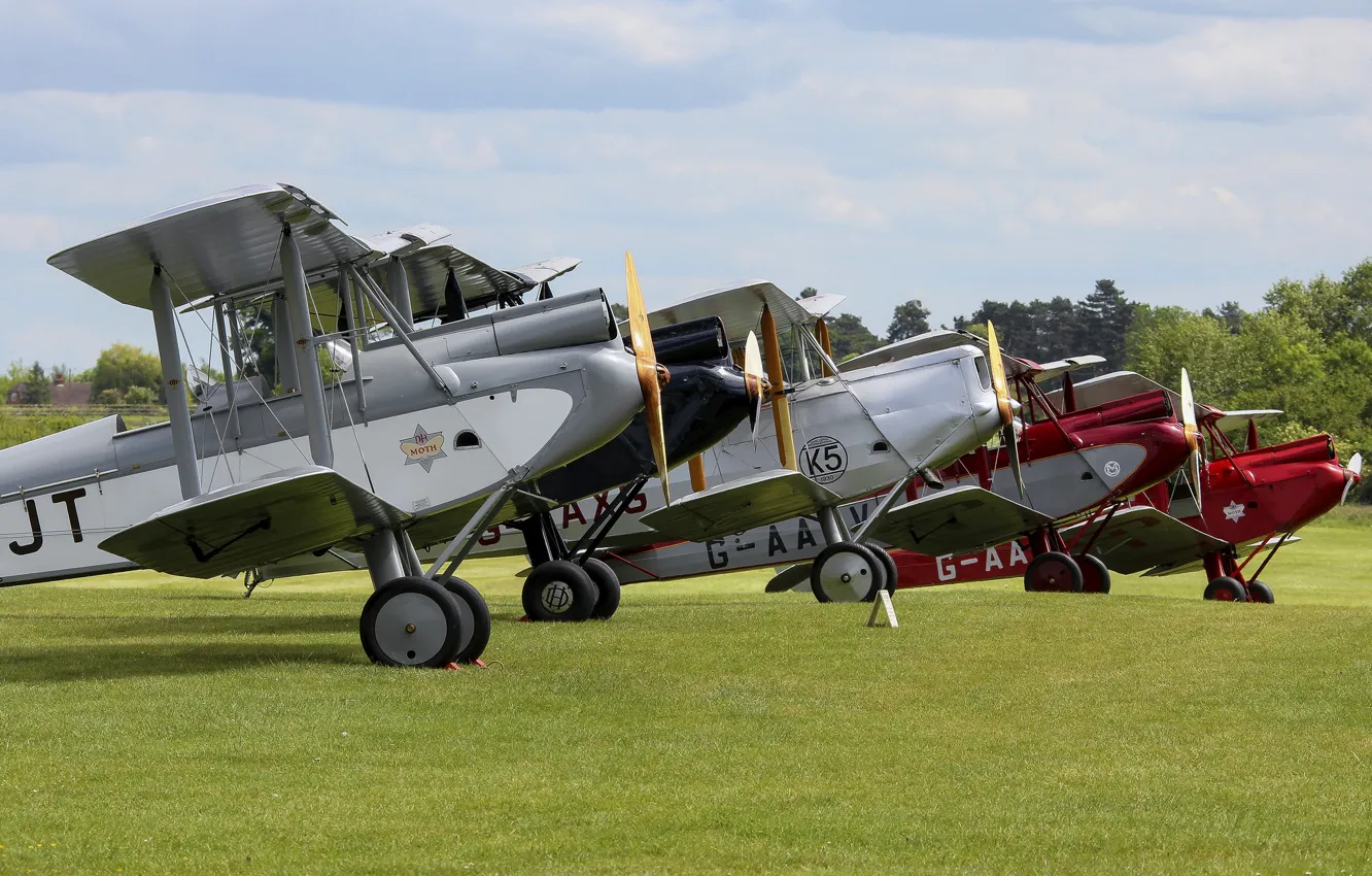 Photo wallpaper the airfield, Stroy, biplane