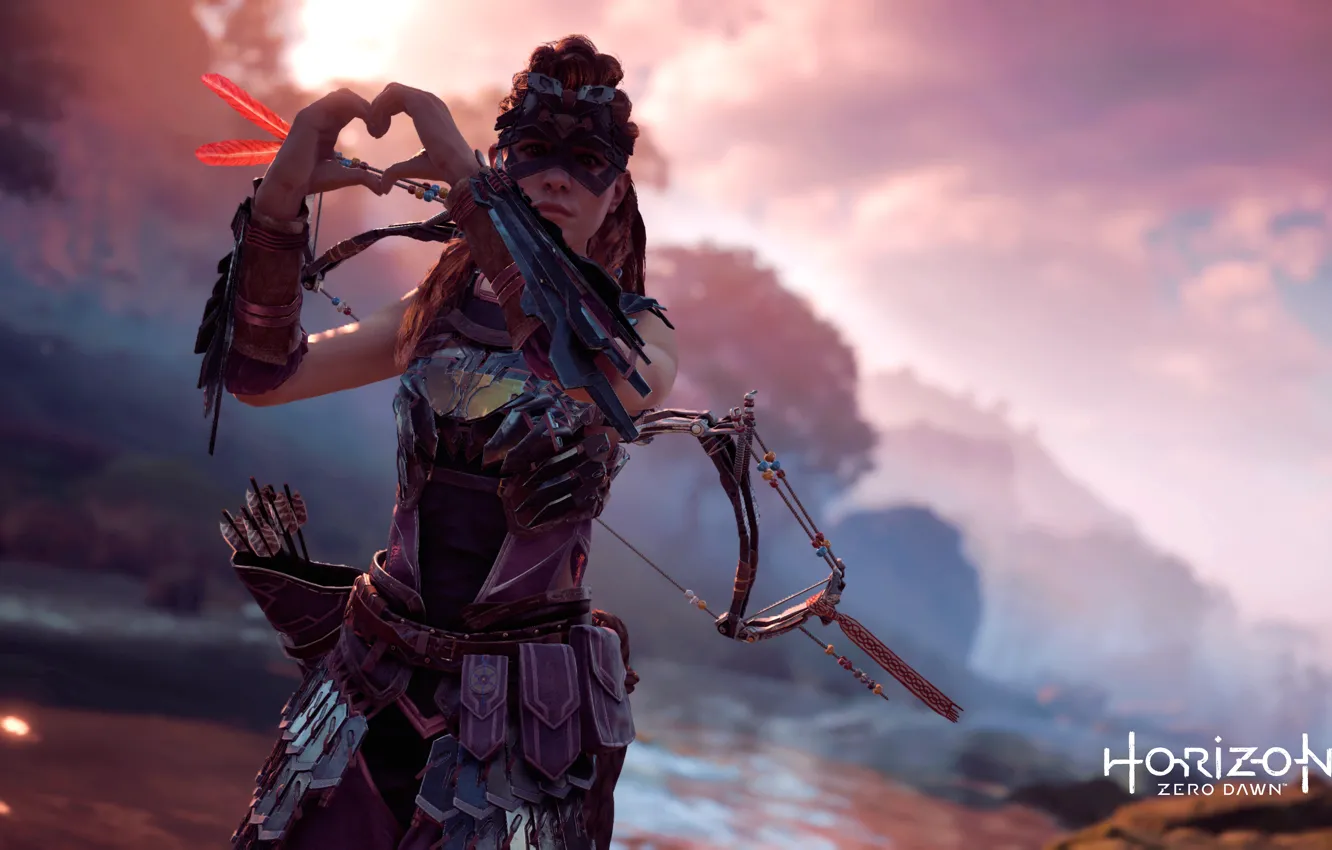 Photo wallpaper Playstation 4, Aloy, Horizon Zero Dawn