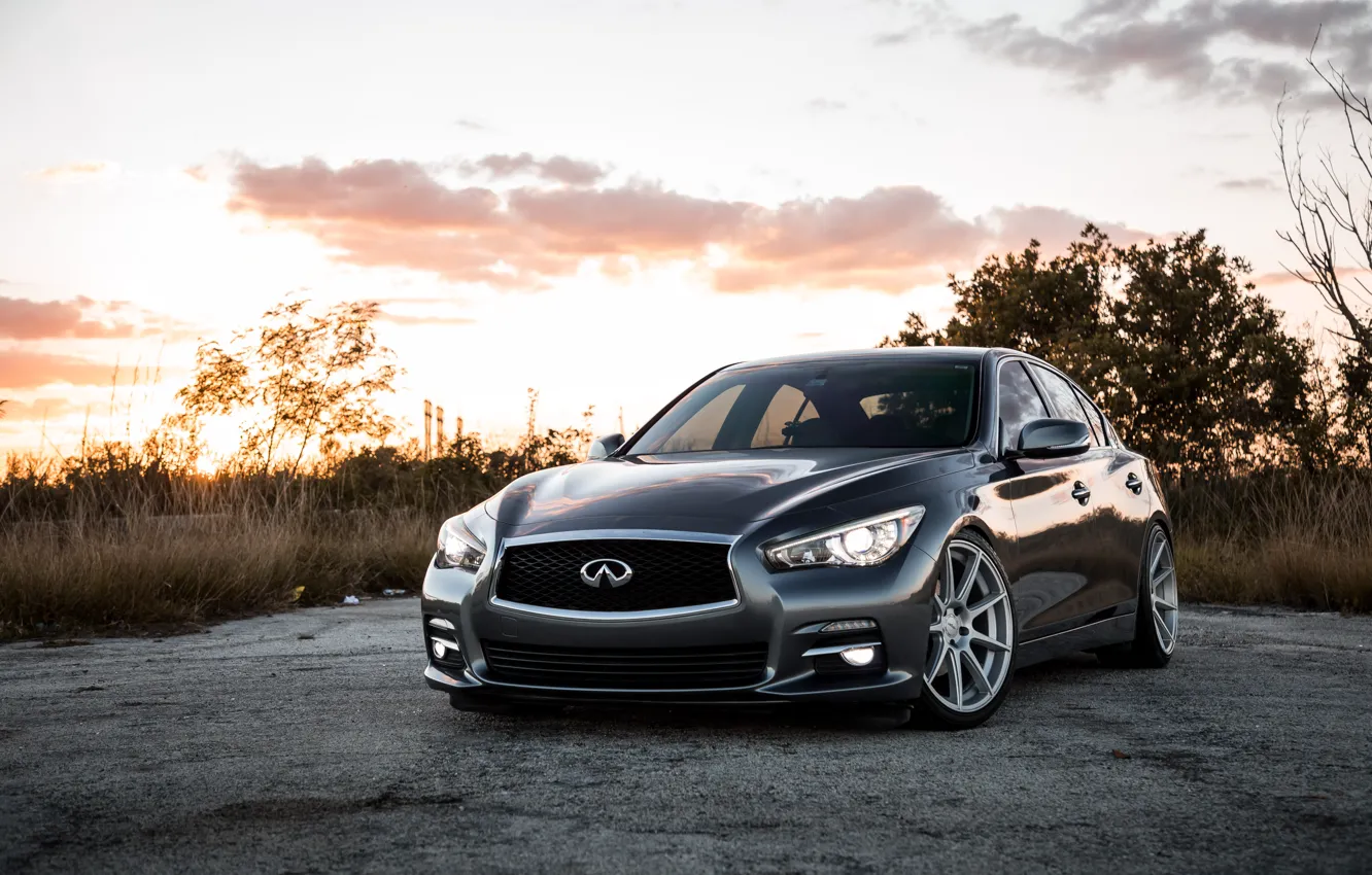 Photo wallpaper Infiniti, Gray, Q50, LED lights