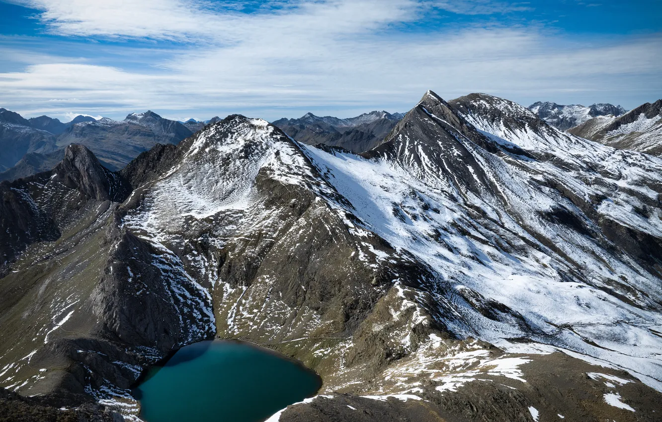 Photo wallpaper mountains, nature, lake, Spain, Aragon