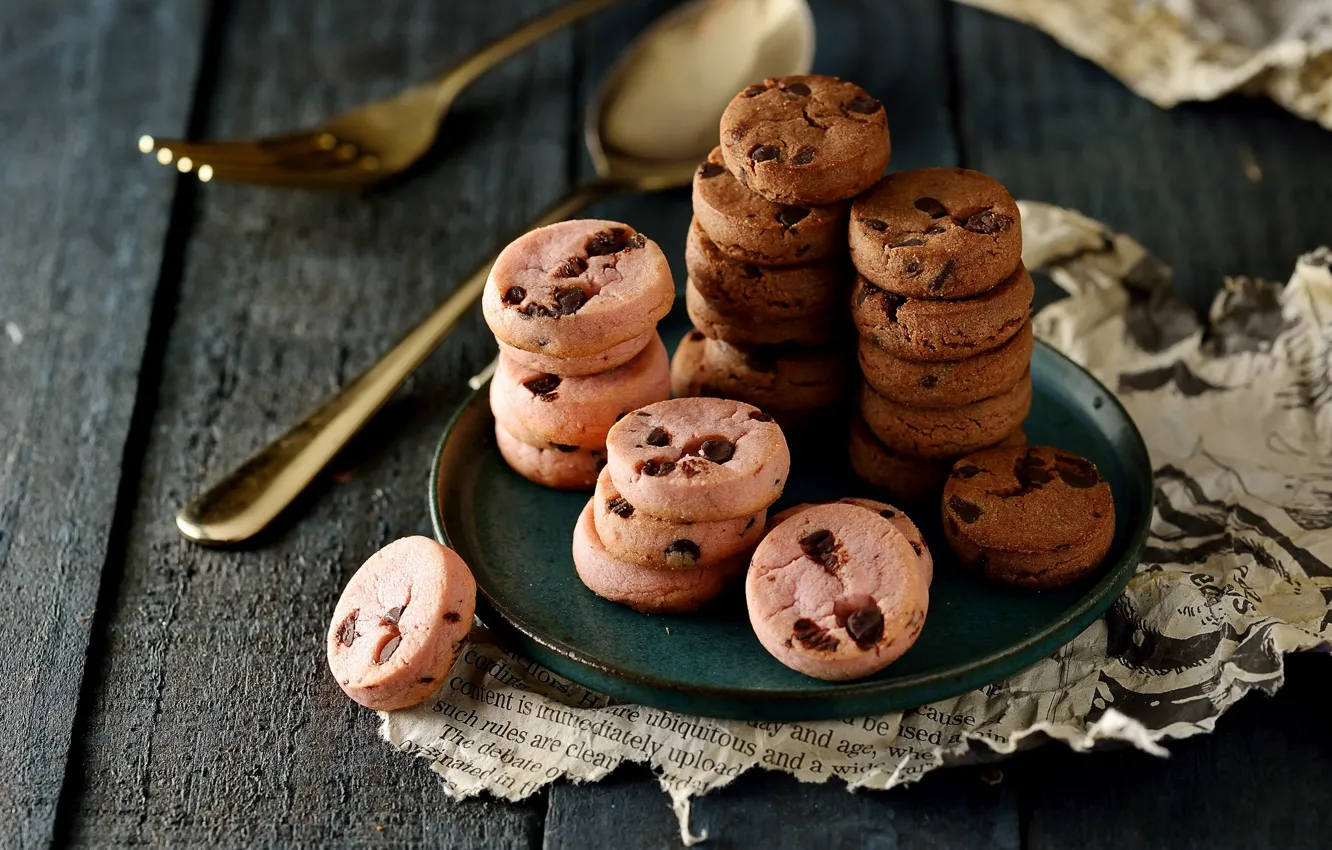 Photo wallpaper cookies, cakes, Cutlery