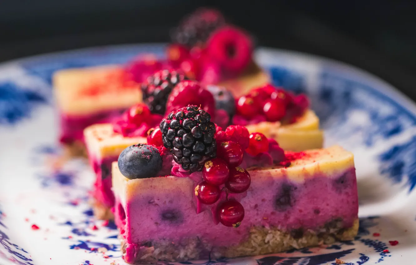 Photo wallpaper berries, food, cake