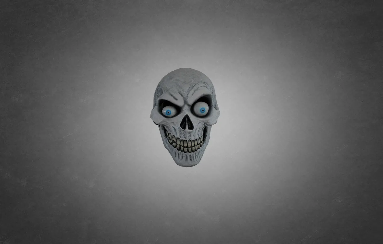 Photo wallpaper eyes, green, skull, head, mask, skeleton, dark background