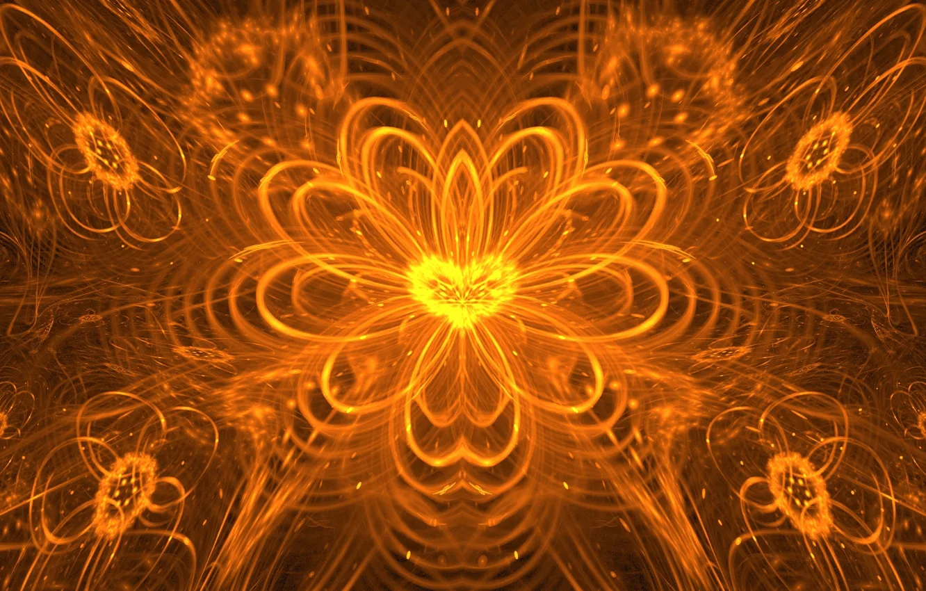 Photo wallpaper wave, flowers, abstraction, lights, Wallpaper, figure, figure, fractal