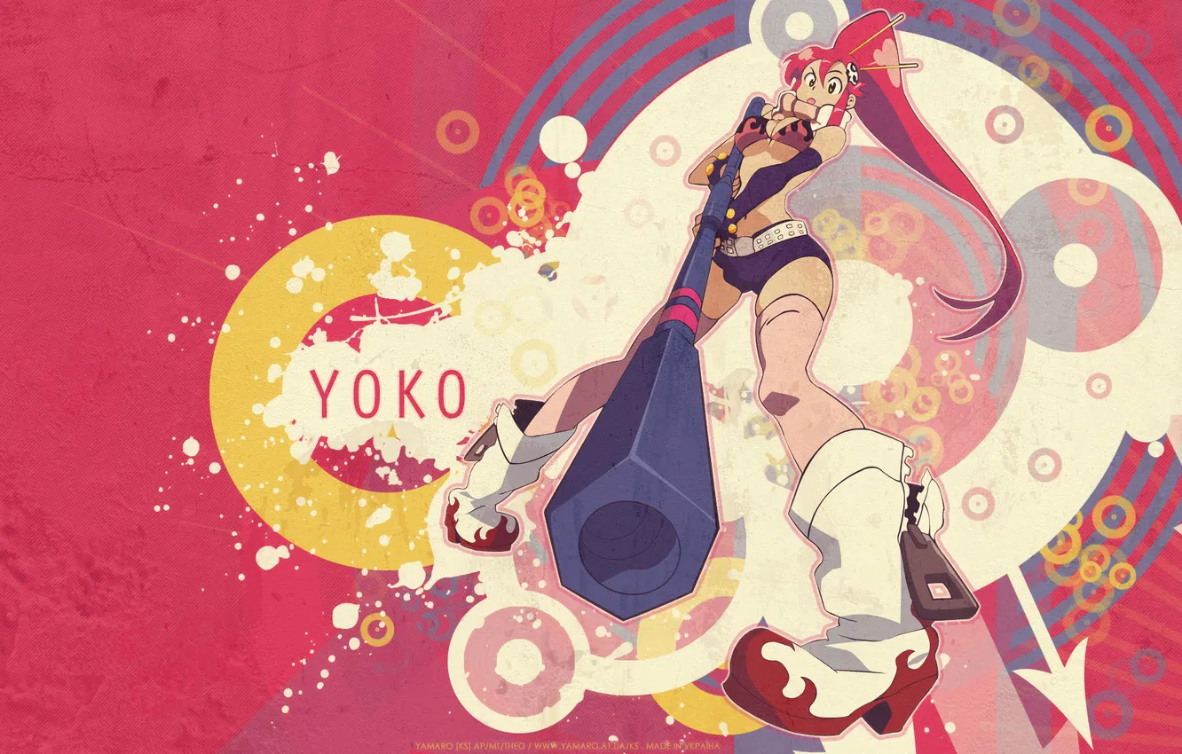 Photo wallpaper girl, anime, angels, guren Gurren Lagann, YoKo