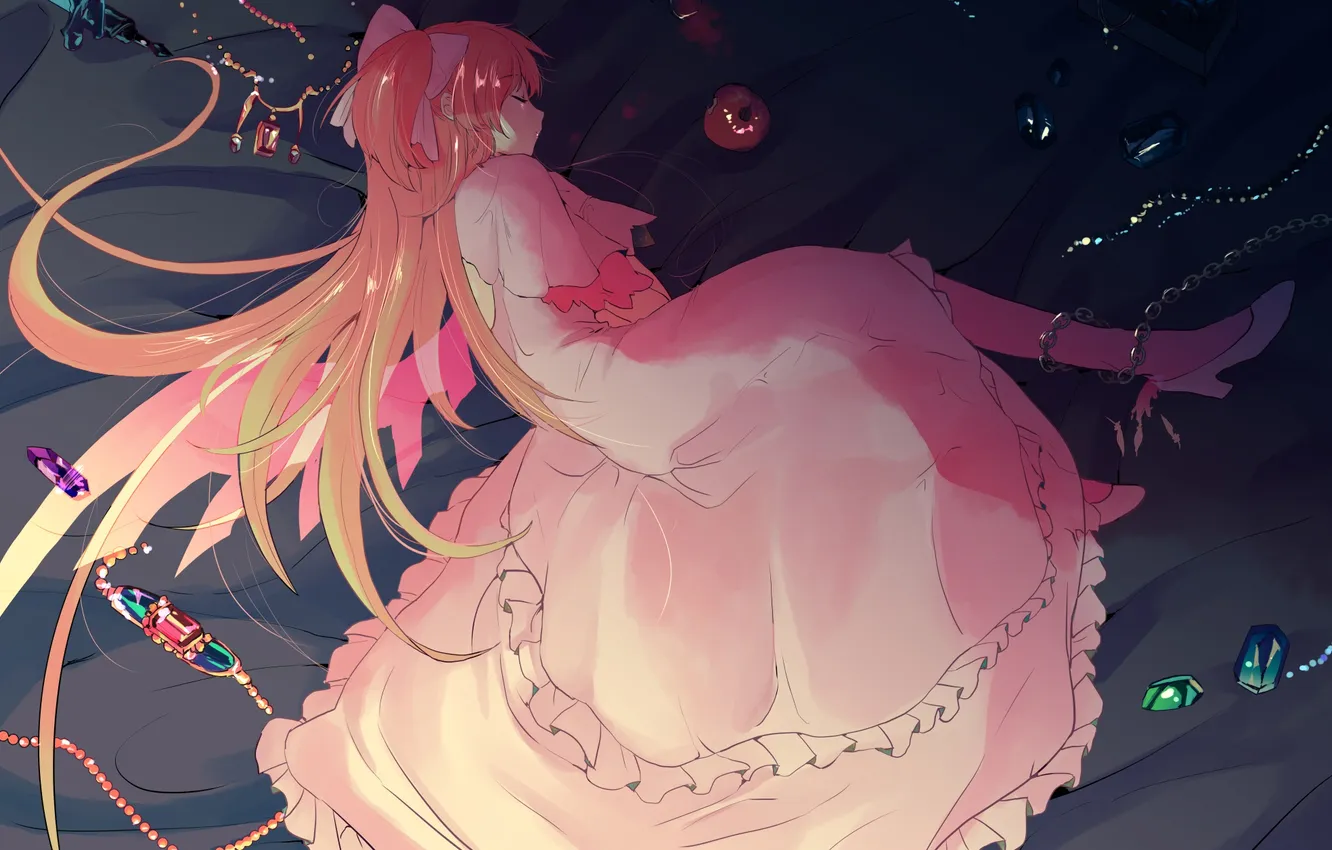 Photo wallpaper girl, chain, jewelry, bow