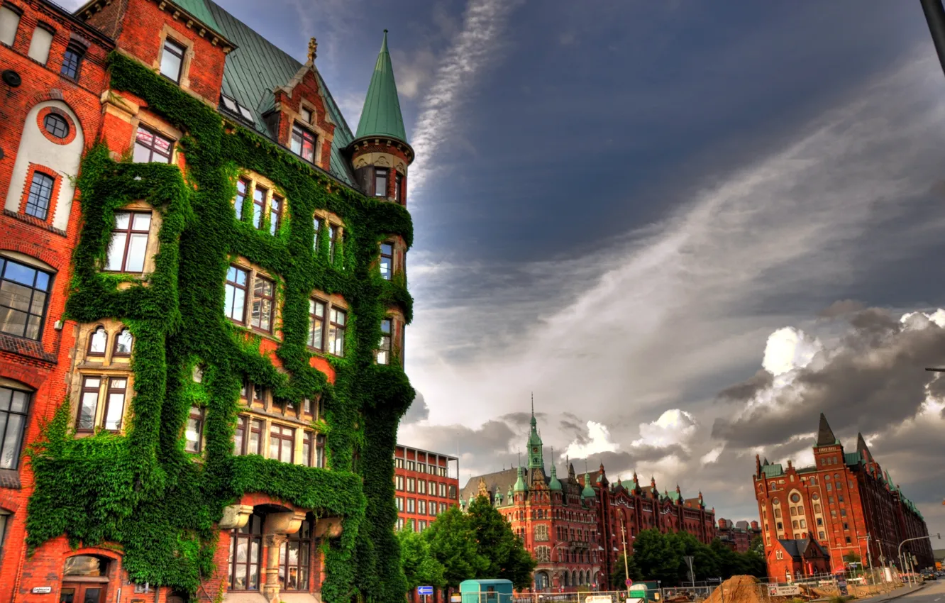Photo wallpaper the sky, building, Germany, Hamburg