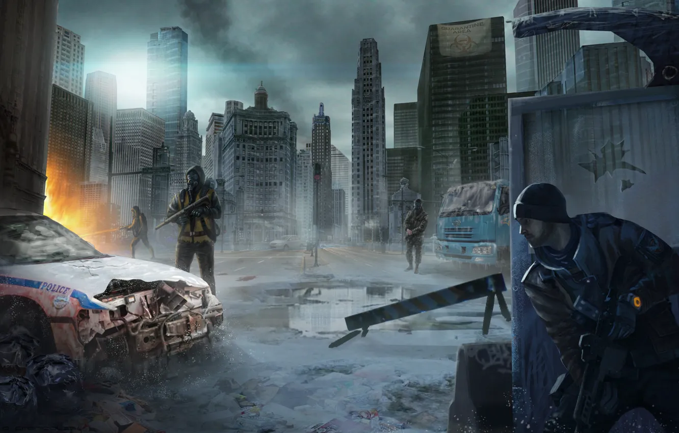 Photo wallpaper the city, soldiers, USA, new York, The Division