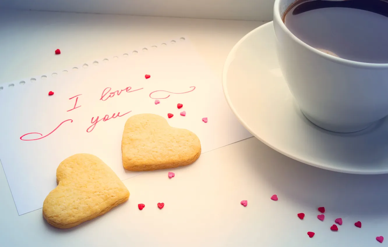 Photo wallpaper love, heart, coffee, love, cup, romantic, sweet, coffee