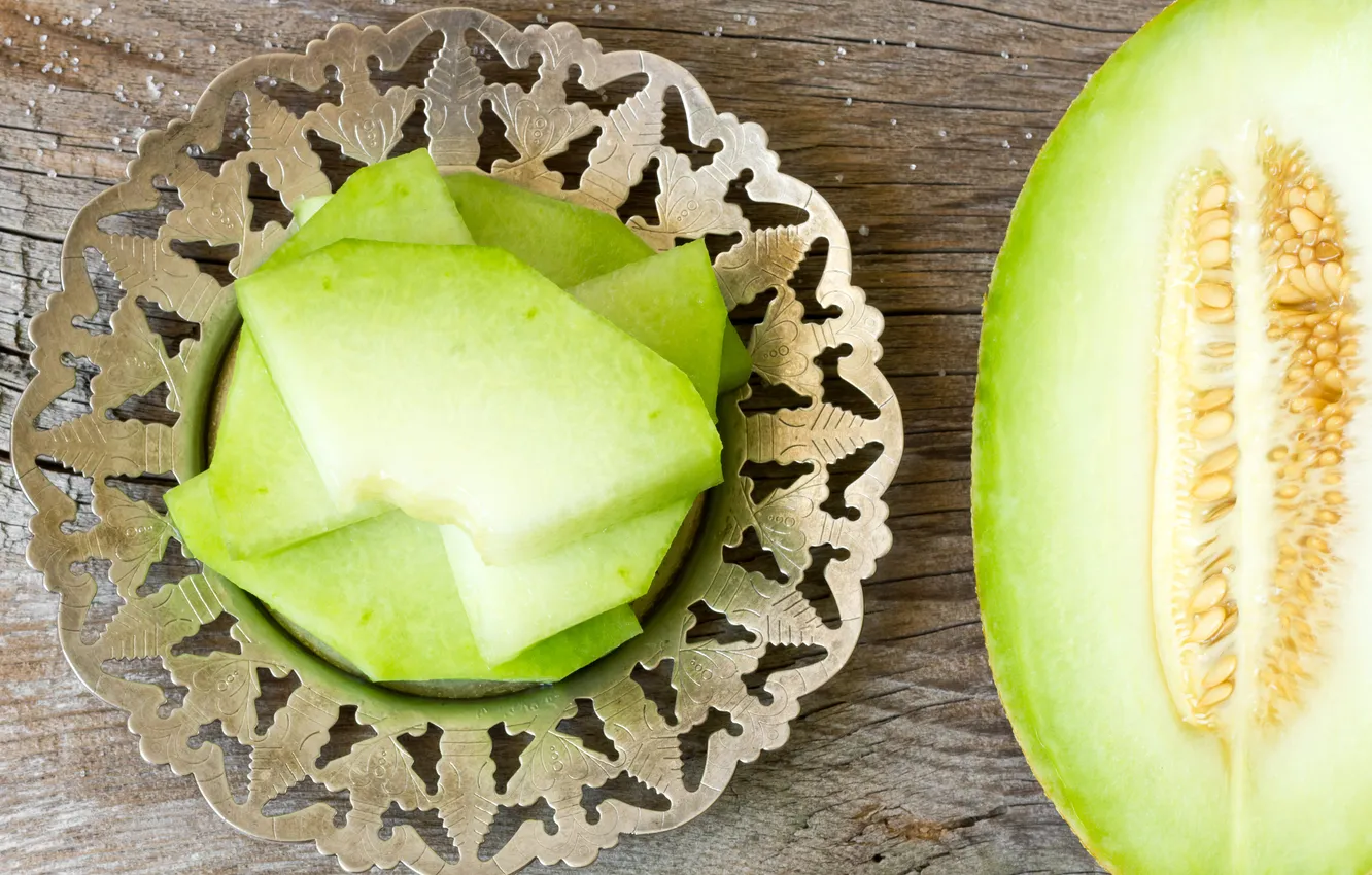 Photo wallpaper bowl, melon, piece