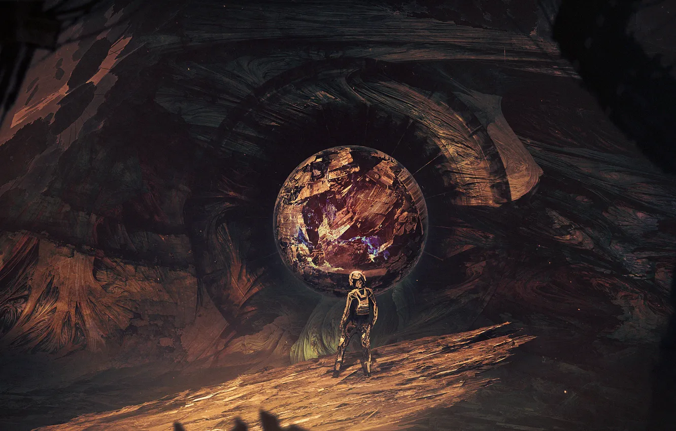 Photo wallpaper fiction, dark, people, costume, sphere