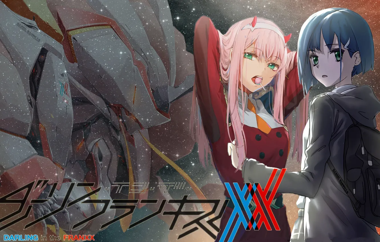 Photo wallpaper background, two, Ichigo, 002, Darling In The Frankxx, Cute in France