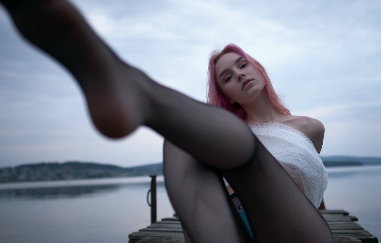 Photo wallpaper girl, tights, legs, Alexey Sinyavsky