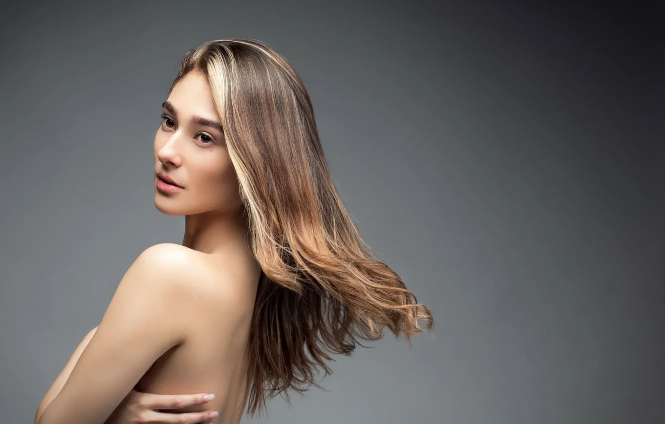 Photo wallpaper girl, background, hair, Danni