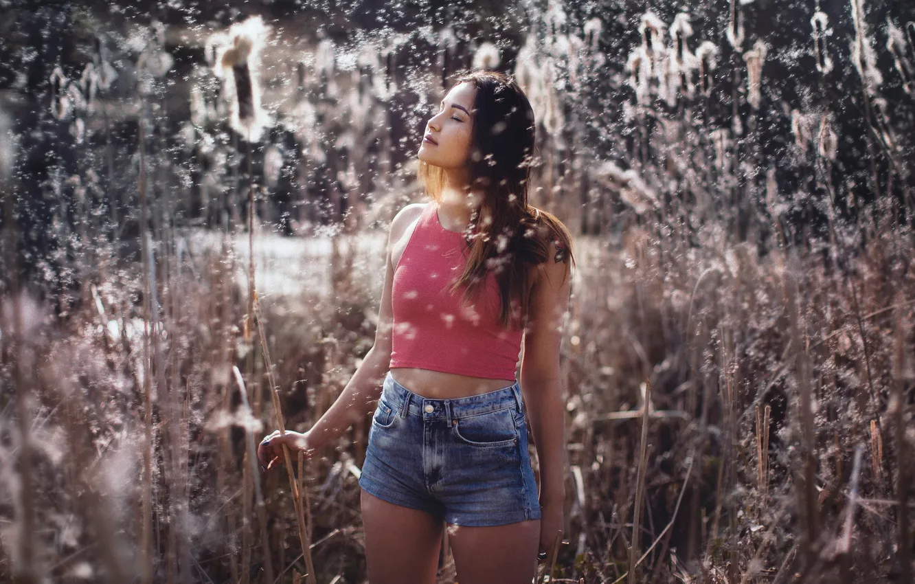 Photo wallpaper summer, girl, shorts