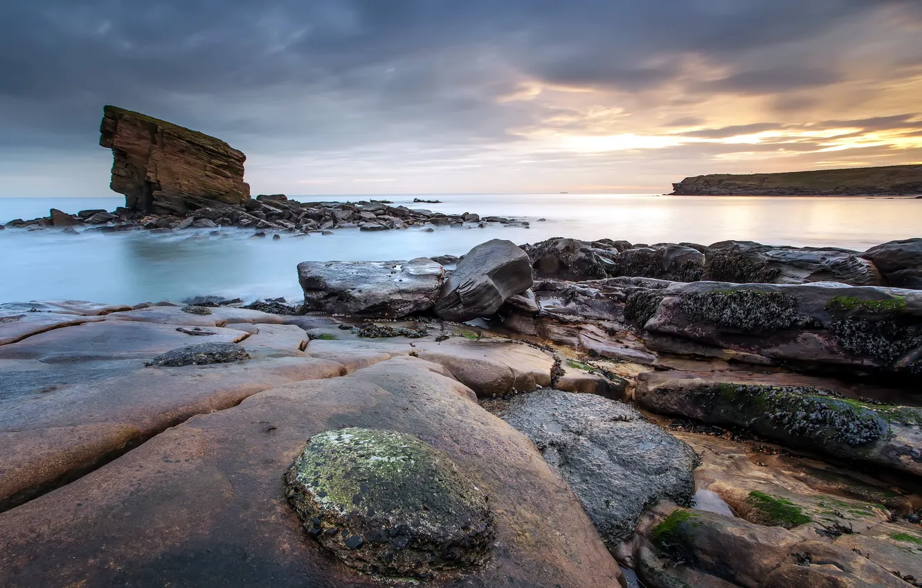 Photo wallpaper sea, landscape, rocks