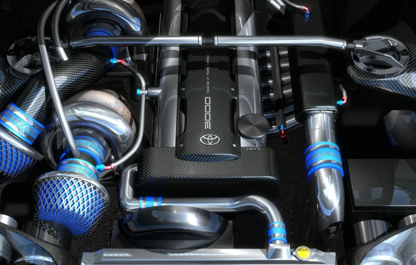 Photo wallpaper Toyota, tuning, Supra, Turbo, engine