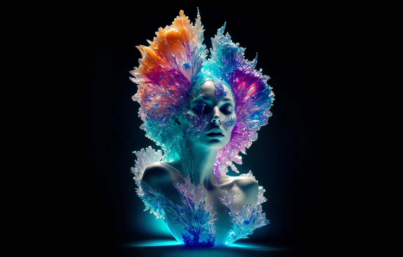 Photo wallpaper ice, girl, bust