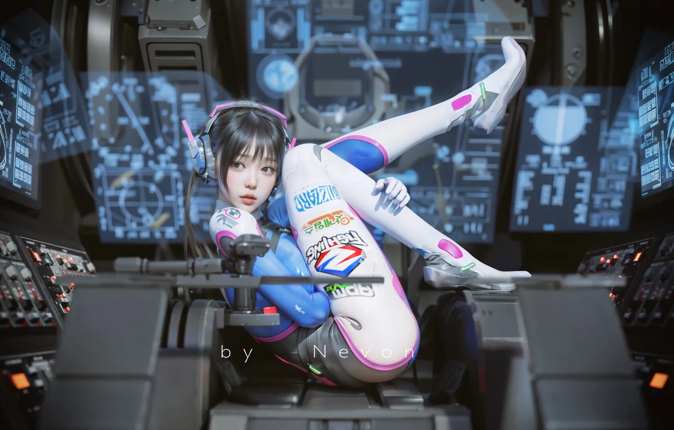 Photo wallpaper long hair, people, women, cosplay, digital art, artwork, Illustration, dark hair