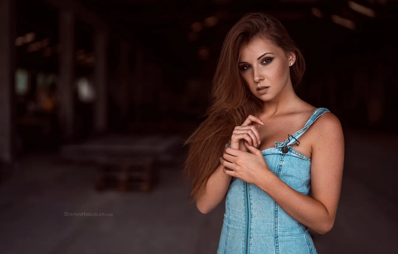 Photo wallpaper girl, long hair, dress, brown hair, brown eyes, photo, photographer, model