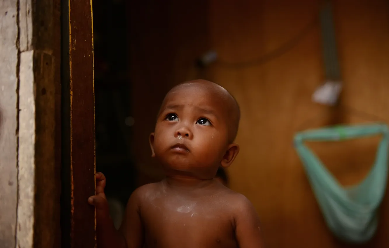 Photo wallpaper sadness, children, boy