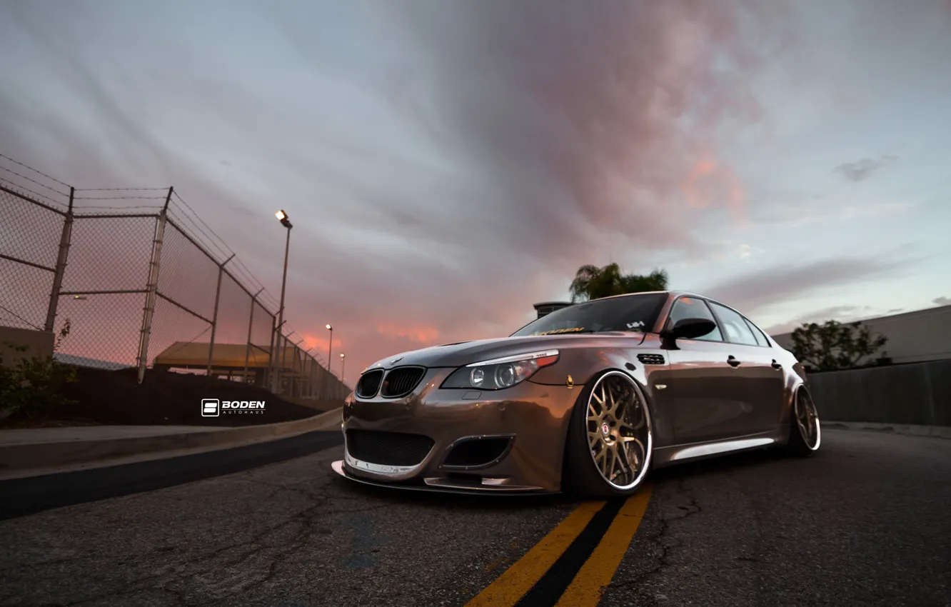 Photo wallpaper bmw, wheels, tuning, germany, low, e60, stance