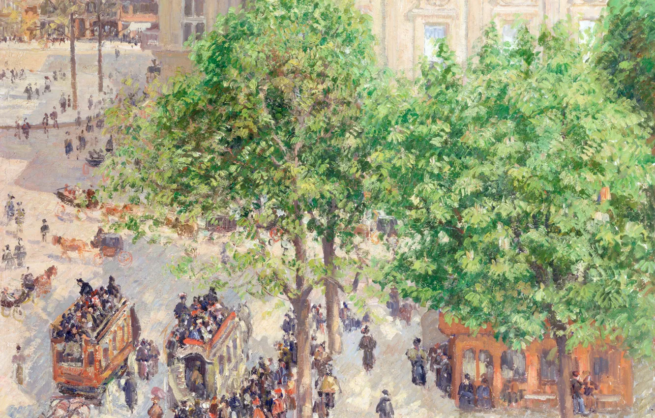 Photo wallpaper picture, the urban landscape, Camille Pissarro, Jacob Abraham Camille Pissarro, Place du Theatre Francaise. Spring
