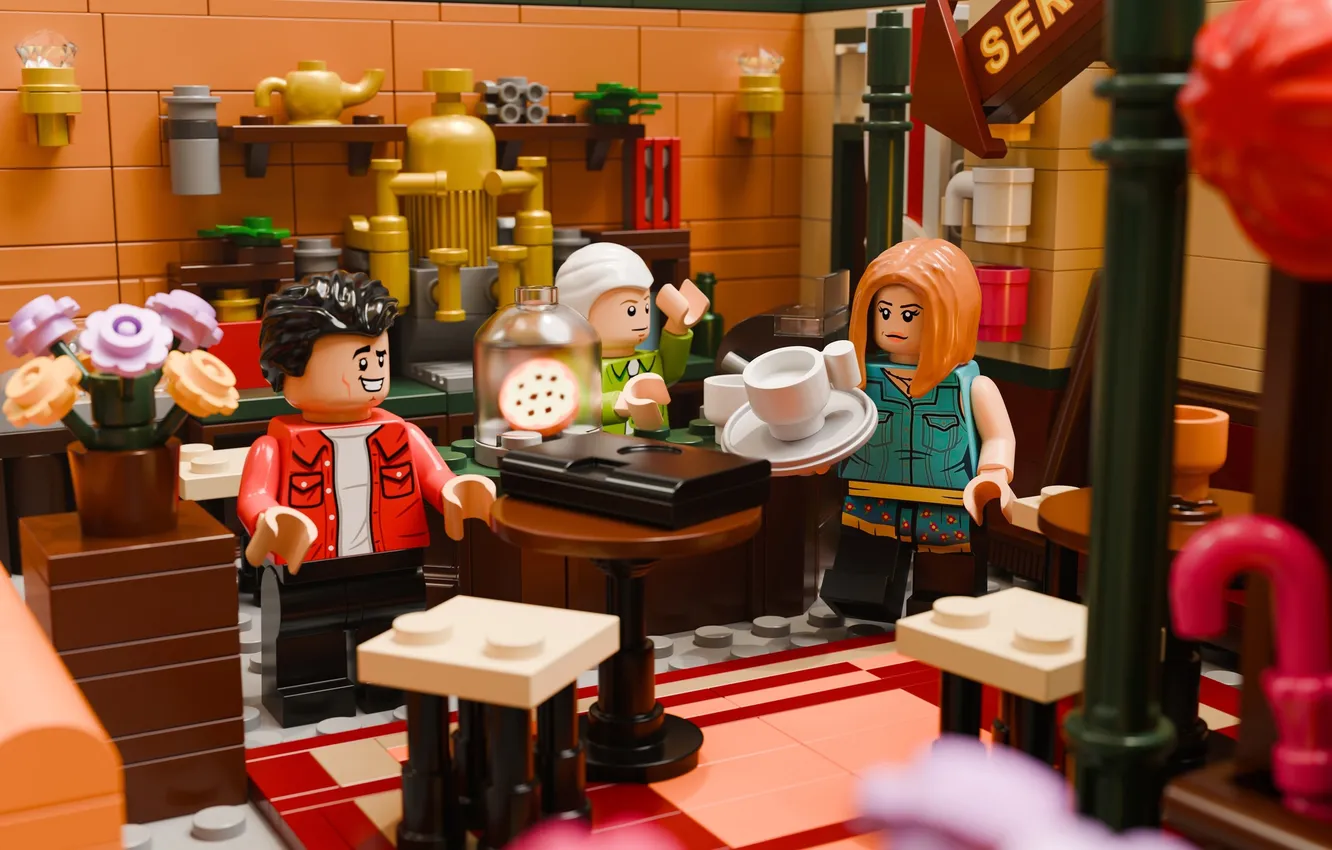 Photo wallpaper each, cafe, the series, Ross, Monica, friends, Phoebe, blender