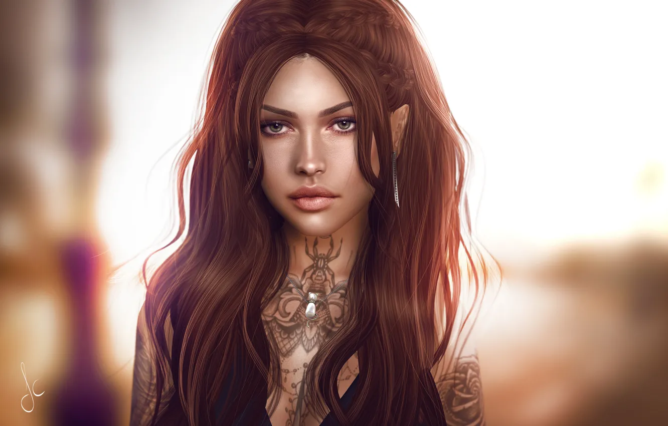 Photo wallpaper face, hair, cutie