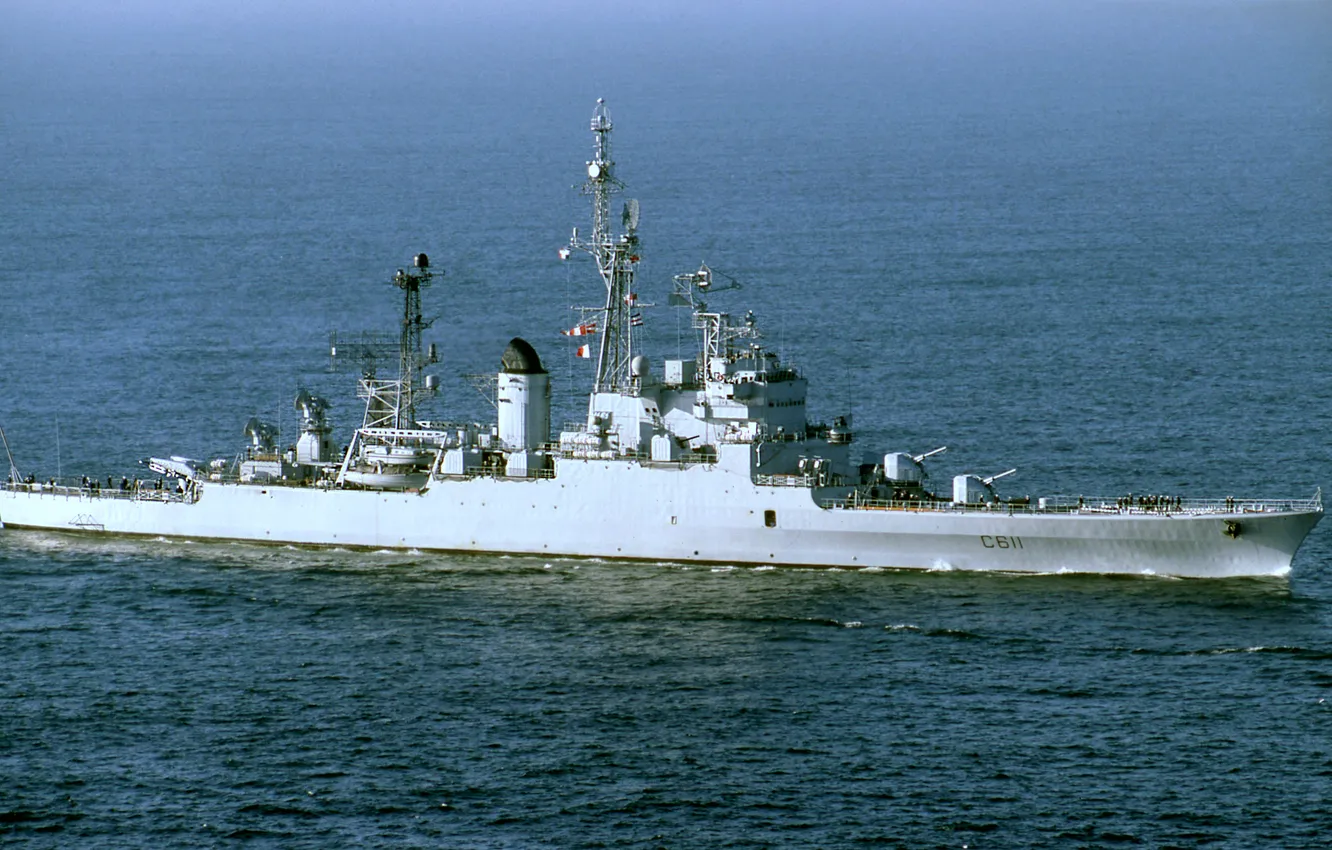 Photo wallpaper missile cruiser, French Navy, Colbert, C611