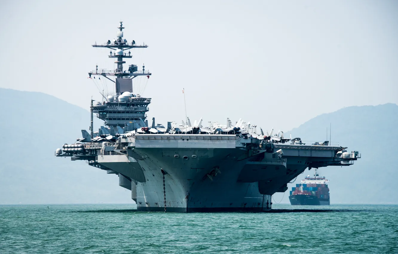 Photo wallpaper sea, the carrier, USS Carl Vinson, CVN 70