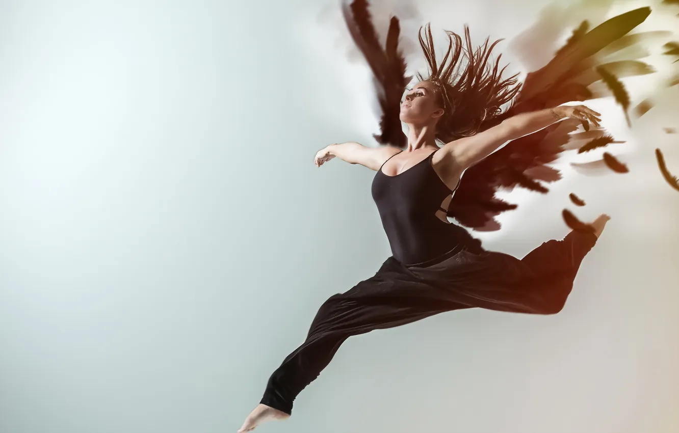 Photo wallpaper girl, jump, dance