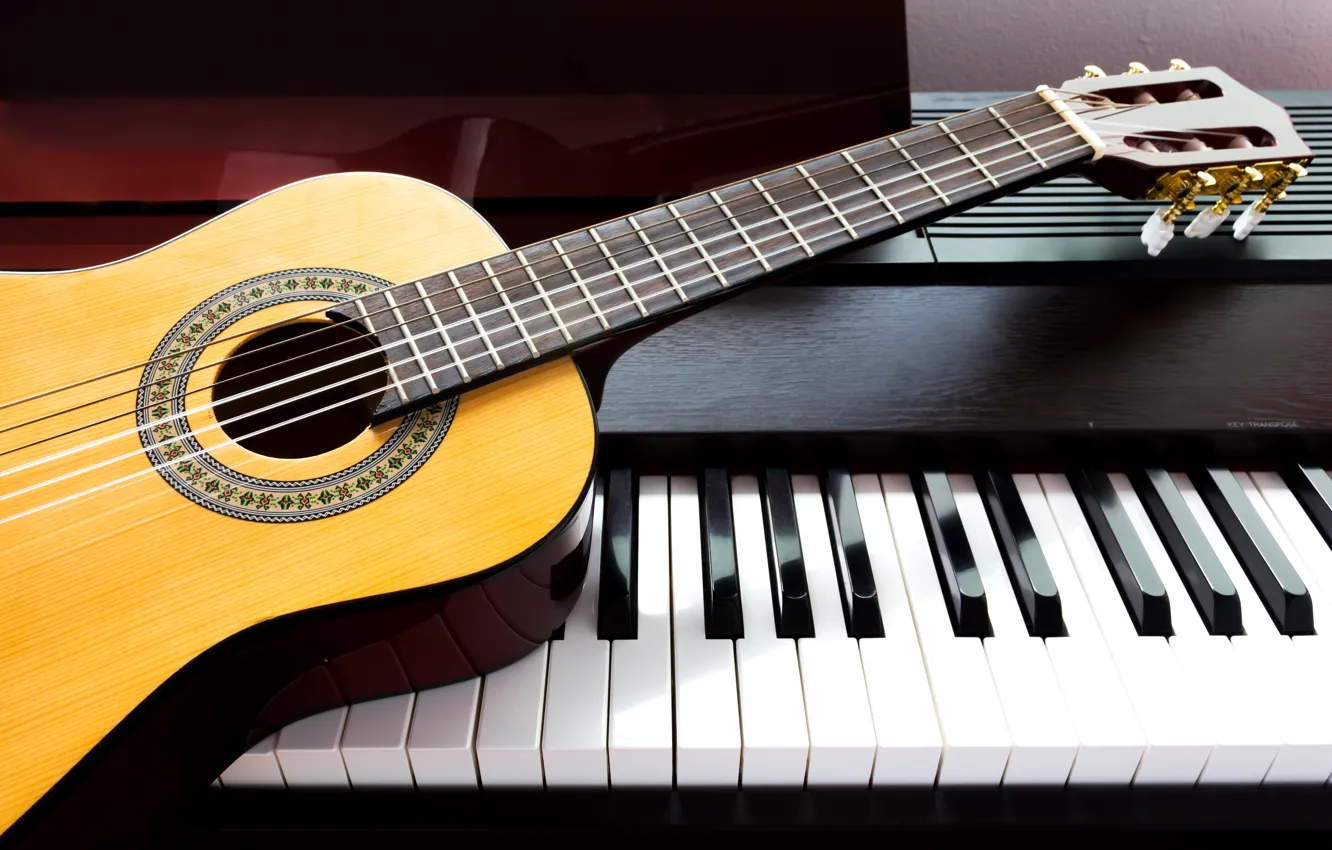 Photo wallpaper music, guitar, piano