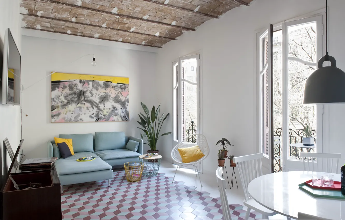 Photo wallpaper style, interior, living room