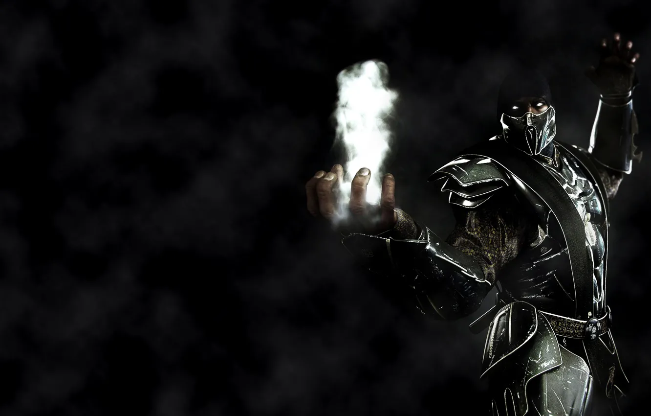 Photo wallpaper smoke, ninja, smoke, Mortal Kombat