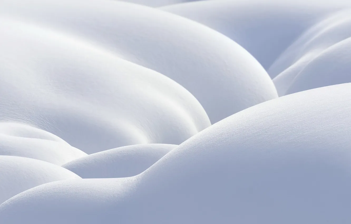 Photo wallpaper winter, snow, hills, frost