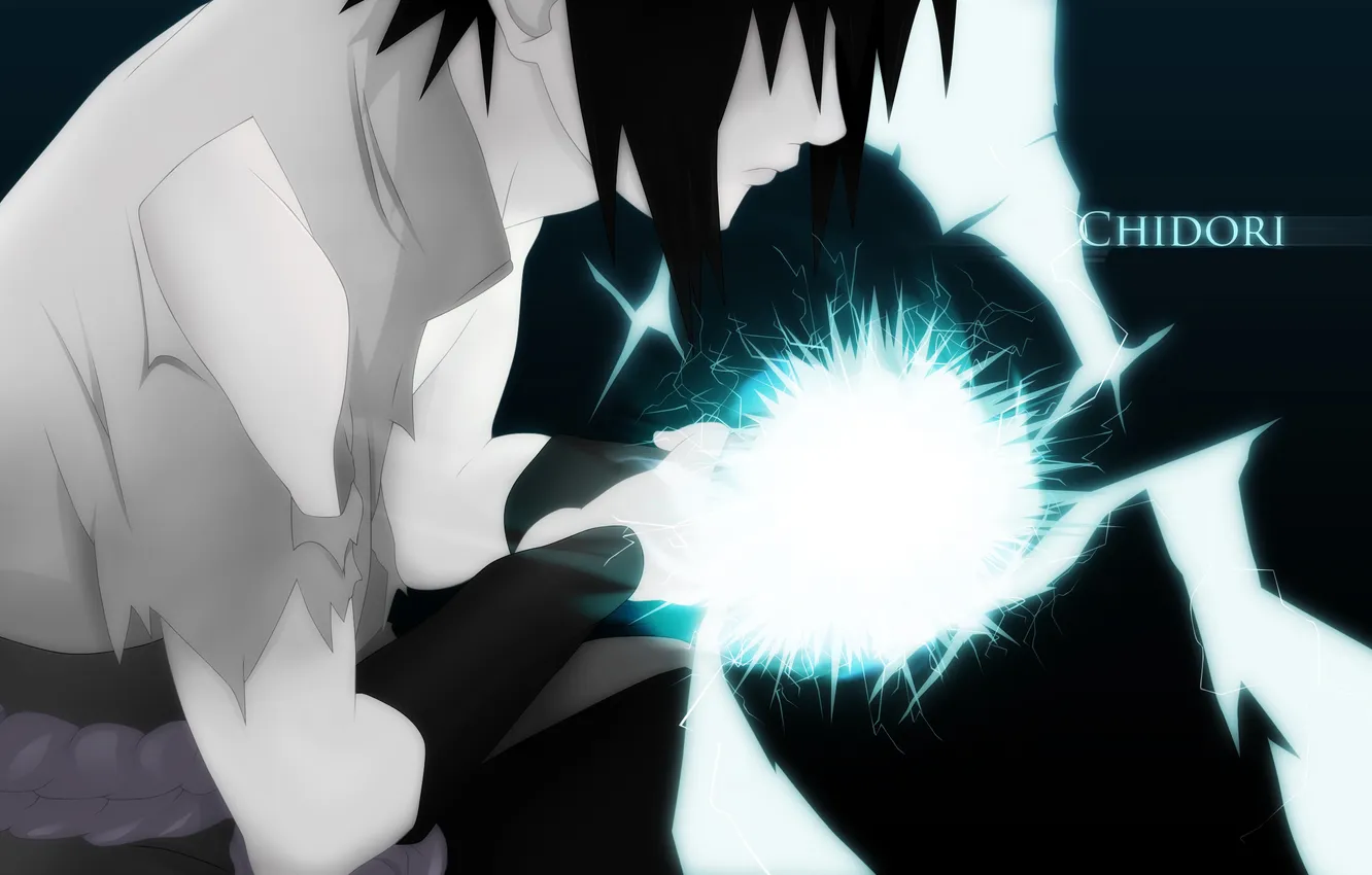 Photo wallpaper anime, Naruto, Naruto, art, Uchiha Itachi, Uchiha Itachi, chidori