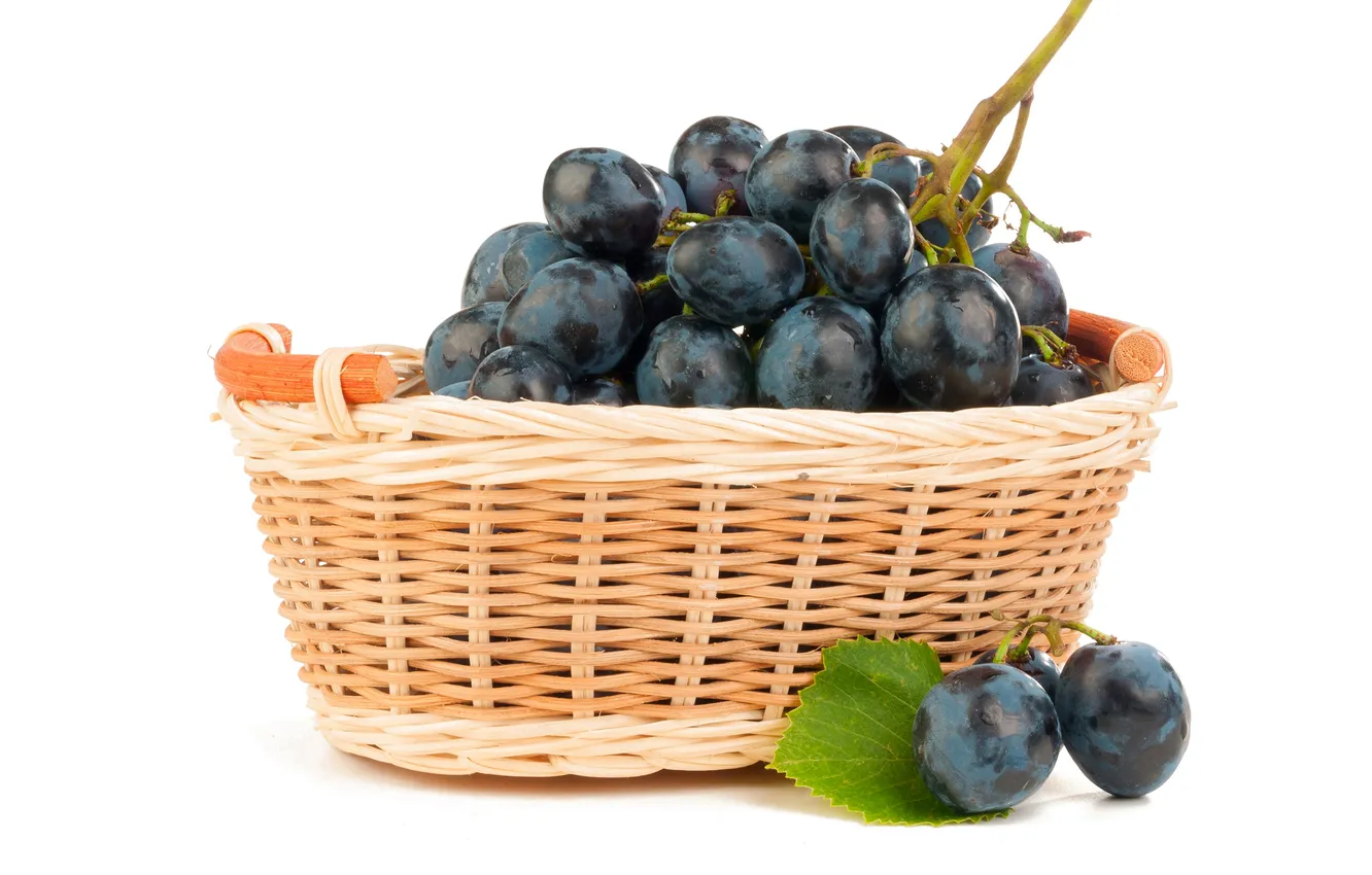 Photo wallpaper photo, food, fruit, Grapes. Basket