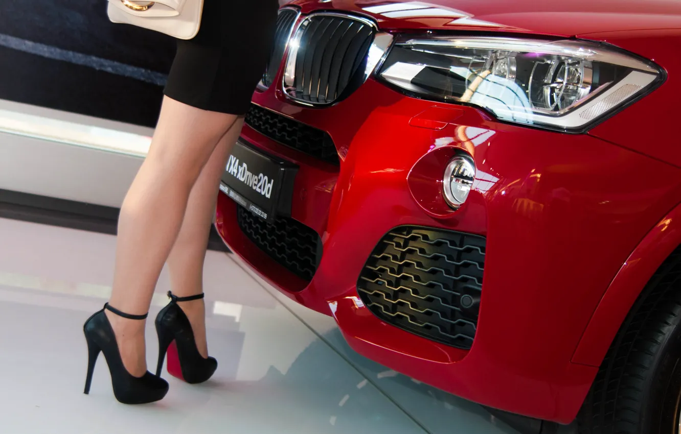 Photo wallpaper girl, BMW, heels